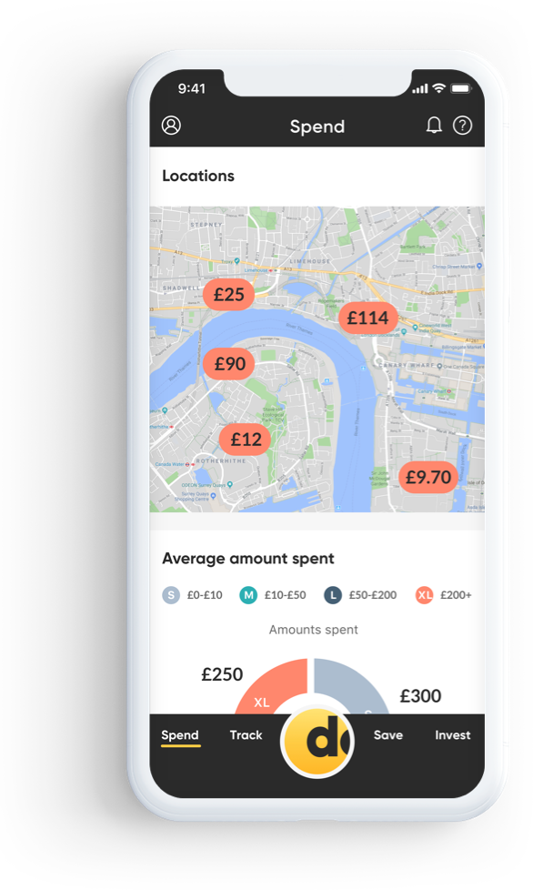 Spending habits: Map view