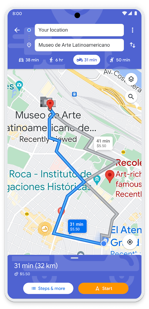Routes API: Route Two-wheeled Vehicles